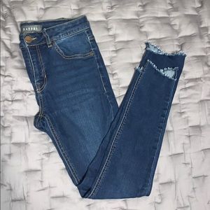 Harper distressed cuff jean